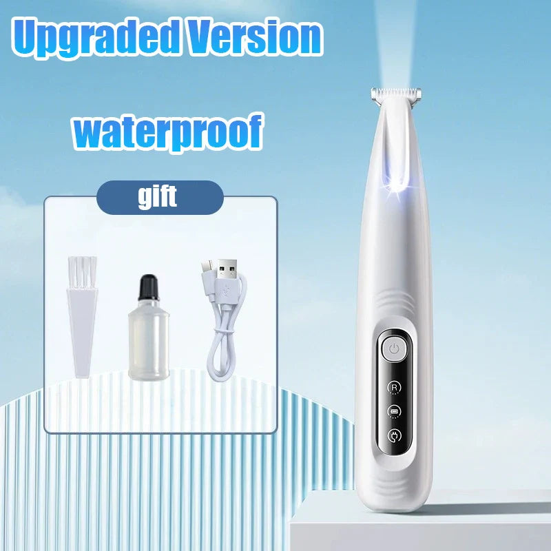 Upgrade Dog Paw Trimmer with LED Light Waterproof Portable Pet Hair Trimmer with Display Dog Clippers Grooming 18mm Widen Blade