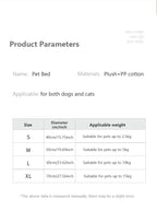 40-70cm Home Plush Pet Nest Super Soft Warm Detachable and Washable Round Pet Bed For Dog and Cat House Winter Warm Sleeping