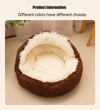 2 in 1 Soft Plush Pet Bed 50CM with Cover Round Cat Bed Pet Puppy Mattress Warm Cat Dog Sleeping Nest Cave for Small Dogs Mats