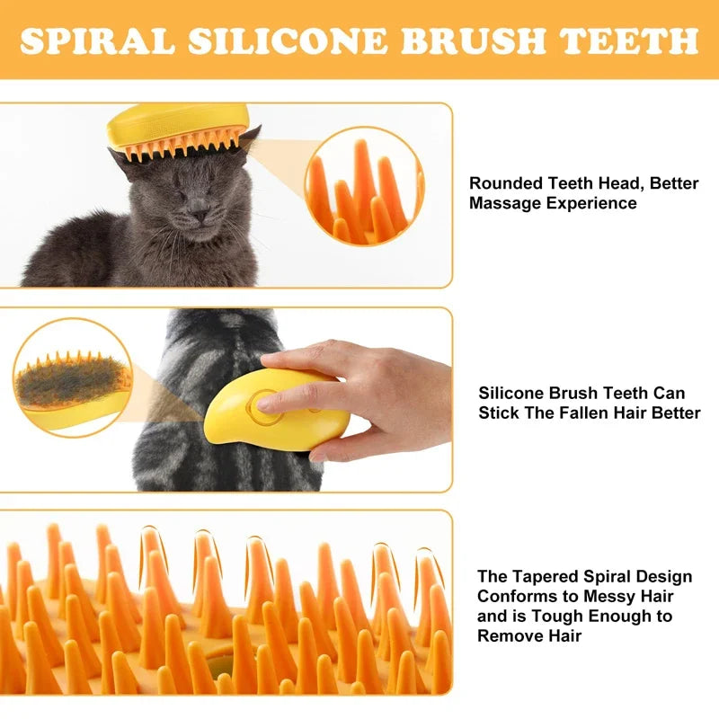 3 in 1 Pet Brush Cat Steam Brush Comb Dog Brush Electric Spray Cat Hair Brushes Massage Pet Grooming Hair Removal Combs