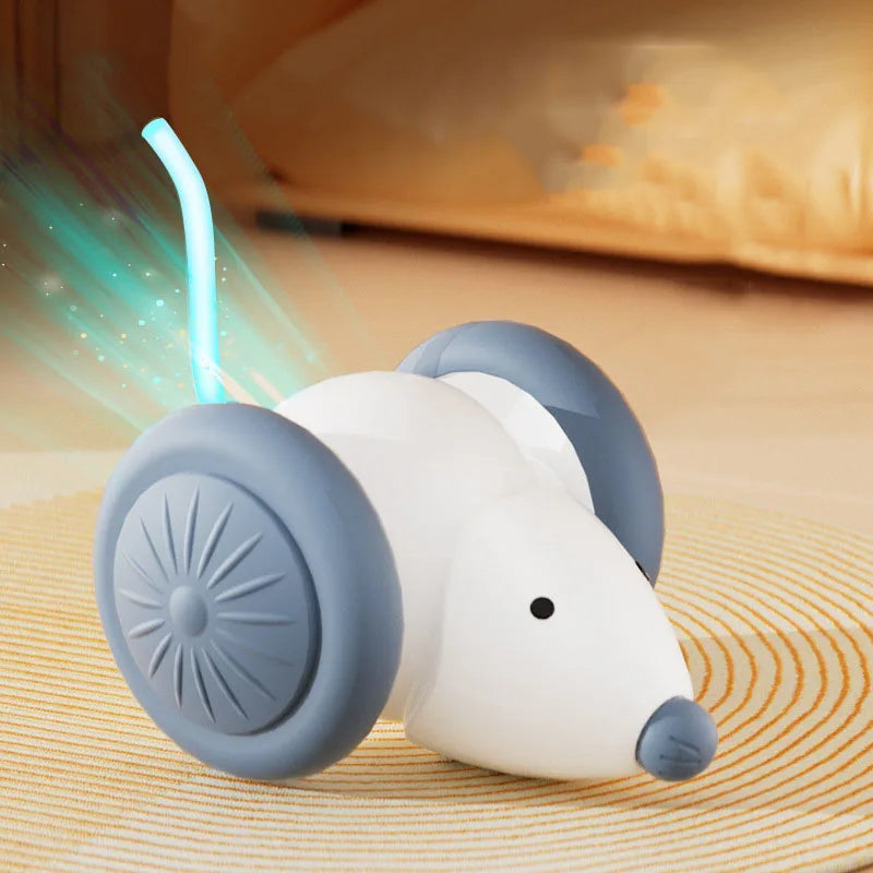 Hot Electric Mouse Car Interactive Cat Toy Rechargeable Automatic Kitten Toy Intelligent Obstacle Avoidance Cat Toy