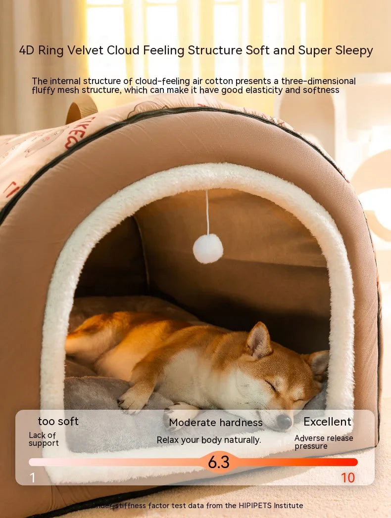 Big Dog Nest Winter Warm Dog House Removable and Washable Dog Bed Seasonal Large Dog House Type Pet Sleeping Supplies, Cat Nest