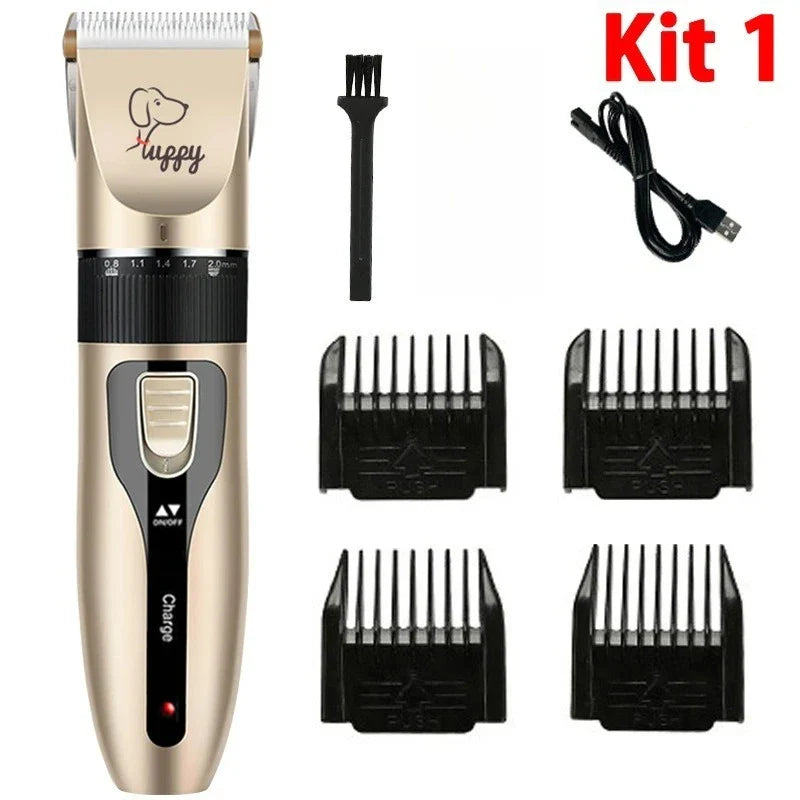Electric Pet Clipper Grooming Kit for Dogs Reachageable Trimmer Haircut Cat Hair Cutting Remover Quiet Nail Grinder Machine Set