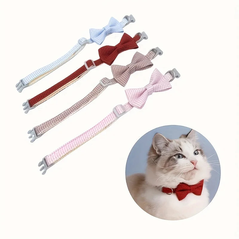 1 Piece Adjustable Plaid Cat Collar Tie Knot - Perfect for Festive Dressing and Everyday Wear