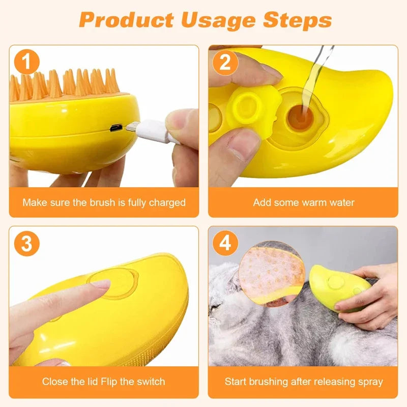 3 in 1 Pet Brush Cat Steam Brush Comb Dog Brush Electric Spray Cat Hair Brushes Massage Pet Grooming Hair Removal Combs
