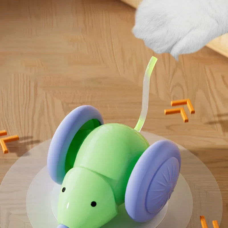 Hot Electric Mouse Car Interactive Cat Toy Rechargeable Automatic Kitten Toy Intelligent Obstacle Avoidance Cat Toy