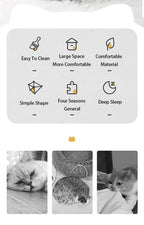 Cat Head Shape Cute And Comfortable Warm Cat House Safe Sleep Cave Non-Slip Semi-Closed Design Four Seasons Universal Cat Nest